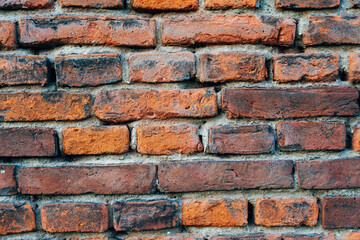 A wall made of red bricks