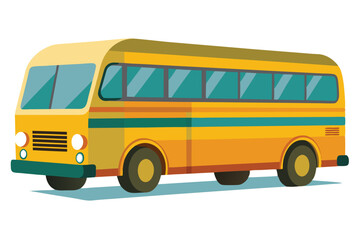 Stylized Yellow School Bus Illustration a Nostalgic Depiction of Transportation and Classic Design Perfect for Educational or Retro Themed Projects