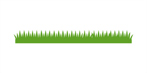 Trimmed grass strip in vector style on transparent background for web and graphic design