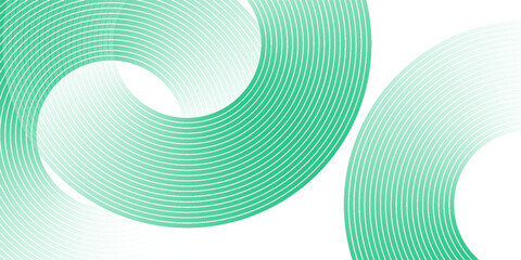 Green white abstract background overlap layer on bright space with circles effect decoration. Modern banner with lines style. Graphic design element stripes concept for flyer, card, or brochure cover