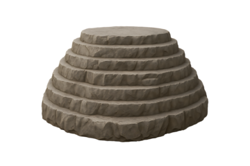 Stone step platform isolated on transparent background