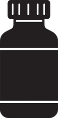 Vaccine Bottle Vector | Flat Black Silhouette Illustration Vector Format