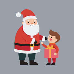Santa Claus Giving Gift In Realistic Style