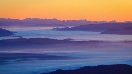 Misty Mountains at Sunrise Serenity