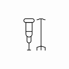 crutch walking support icon sign vector