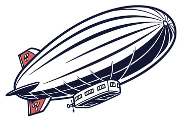 Vintage Airship Illustration A Nostalgic Journey Through the Skies in a Detailed and Elegant Graphic Design