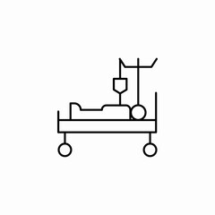 hospital bed patient icon sign vector
