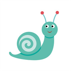 Whimsical snail illustration with calm theme on transparent background for web and graphic design