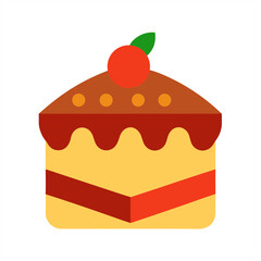 Yummy cake dessert clip art on transparent background for web and graphic design