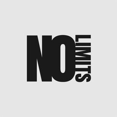 No limit typography t shirt print,poster etc.