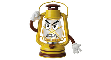 Isolated Angry Cartoon Lantern Character Face