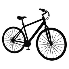 Obraz premium Sleek Bicycle Silhouette Captures the Essence of Urban Transportation and Healthy Lifestyle with its Minimalist Design on White Background