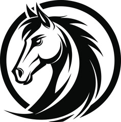 A collection of dynamically stylized horse head illustrations, showcasing the animal's power and grace with a focus on its expressive features.