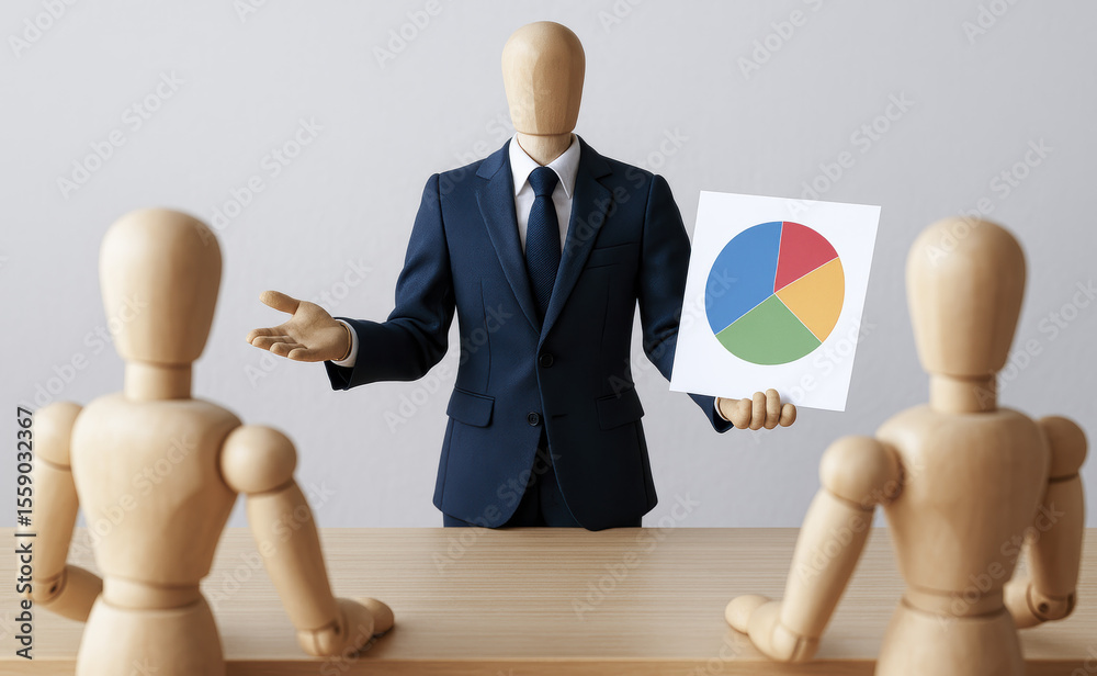Poster a conceptual business presentation using visual data representation conveys strategic growth and dec