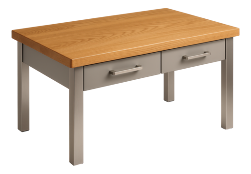 A cutting table with integrated drawers for storing utensils, ideal for an organized home chef.