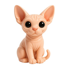 PNG Cute cartoon hairless cat illustration.
