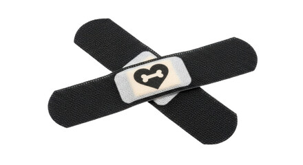 Isolated Bandages with Bone Heart Symbol