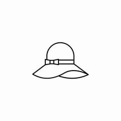 sun hat bow icon sign vector