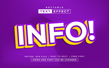 Info 3D editable text effect style