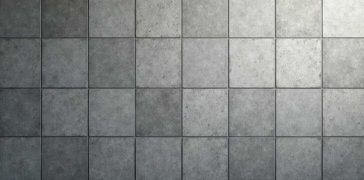 Non-slip grey ceramic tiles, concrete finish Overhead shot showing square pattern , house, texture