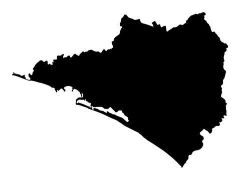 Colima state silhouette map