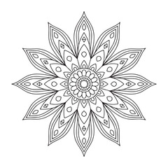 vector illustration of hand drawn mandala. Mandala art design line art vector