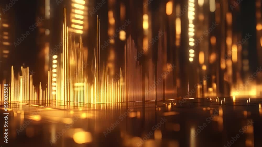 Poster abstract golden lines pattern background with shiny light and texture