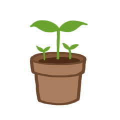 Cute Hand-drawn Potted Sprouts – Doodle Style Plant Illustration