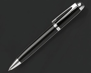 Naklejka premium Modern dual-shade pen with brushed metal clip above seamless transparent scene