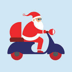 Realistic Santa Claus Riding Holiday Scooter