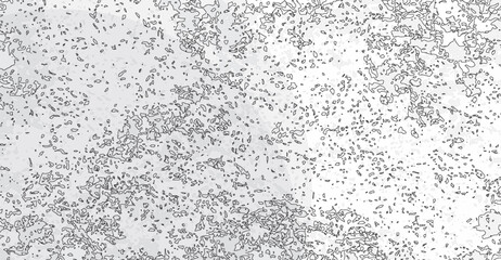 Abstract silver background showcasing an intricate texture of small, irregular shapes outlined in black, creating a visually stimulating and modern design with a gradient effect from light to dark.