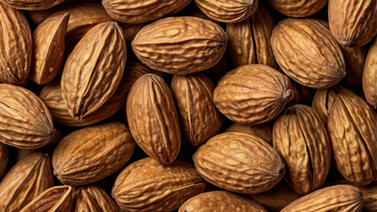 Close-Up Texture of Almond Nuts Background