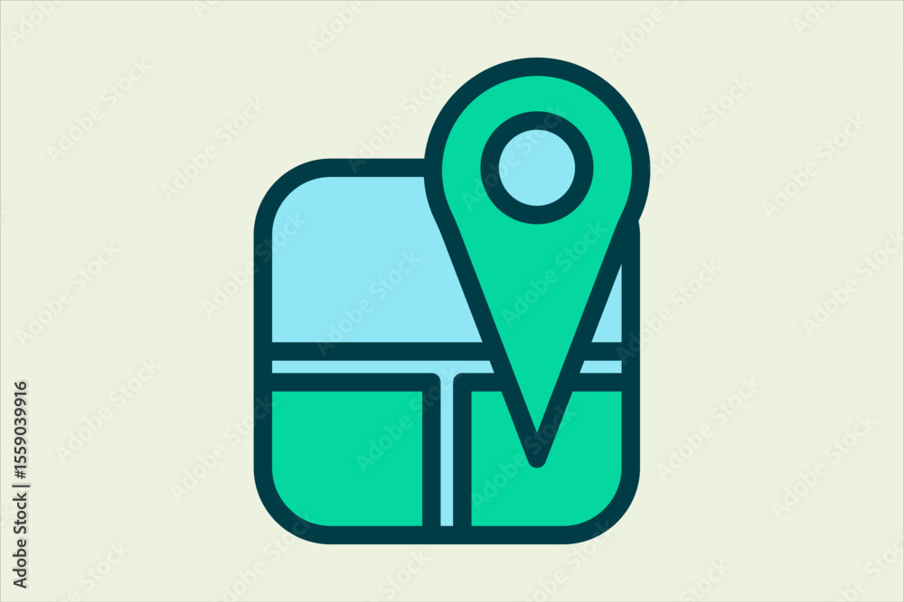 Poster map icon. icon related to ui elements. suitable for web site, app, user interfaces,element, printabl
