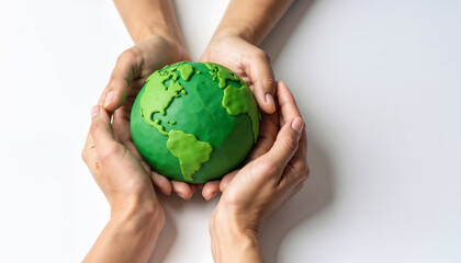 Protecting Our Planet Hands Cradling a Green Earth