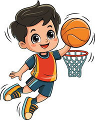 A boy playing basketball dtf design
