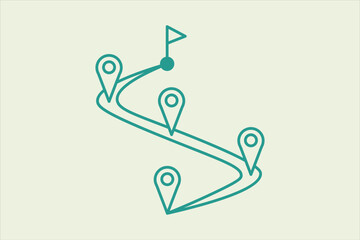 Route icon. icon related to UI elements. suitable for web site, app, user interfaces,element, printable etc. line icon style. simple vector design editable