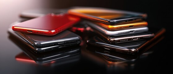 The collection of modern smartphones showcasing innovation and design excellence.