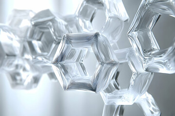 Abstract hexagonal crystal structure with layered texture and su