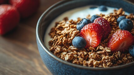 Yogurt parfait with granola and berries