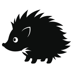 Adorable Hedgehog Silhouette A Cute and Simple Black and White Illustration of a Hedgehog