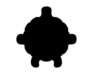 Mysterious black silhouette of a rounded creature with small limbs standing up