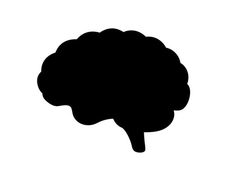 Silhouette of a human brain representing thought, intelligence and memory