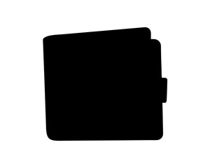 Silhouette of a Leather Wallet on White Background, Depicting Financial Security