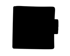 Simple solid black square shape with a rectangular tab illustration