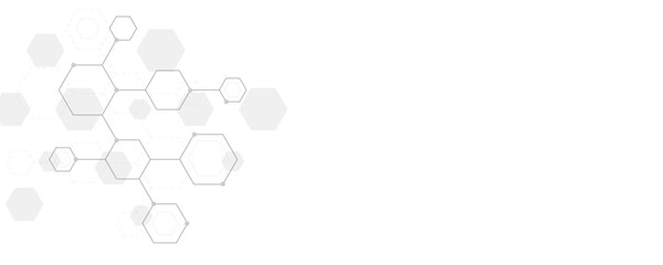 Futuristic molecule structure abstract hexagonal network background design for technology and medical science.