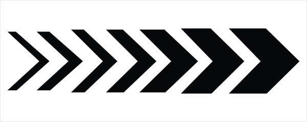 Chevron Arrow Icons Vector – Black Right-Pointing Symbols for Direction, Navigation, and Forward Movement