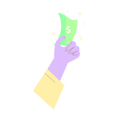 Hand Holding Shining Money