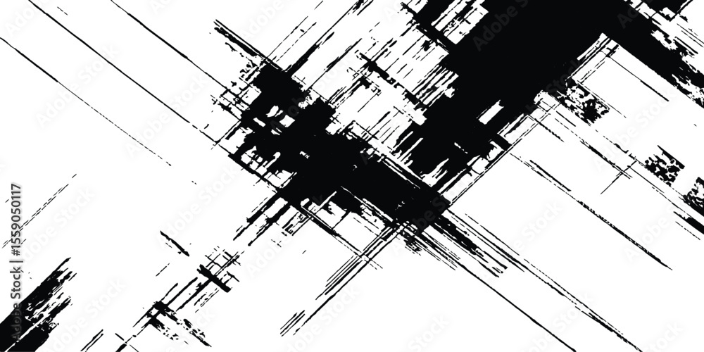 Poster abstract grunge texture. dynamic black paint strokes on a white background. modern art projects, and