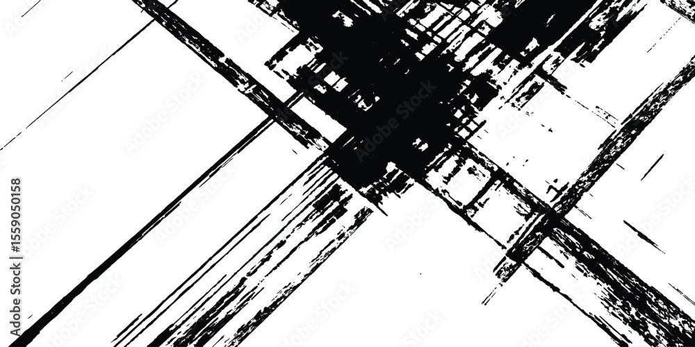 Poster abstract grunge texture. dynamic black paint strokes on a white background. modern art projects, and