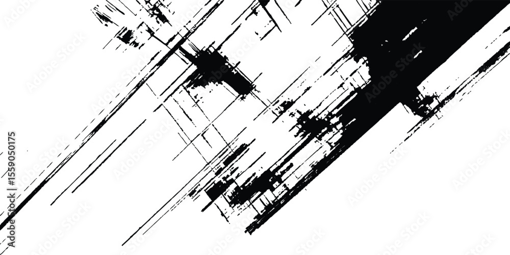 Poster abstract grunge texture. dynamic black paint strokes on a white background. modern art projects, and